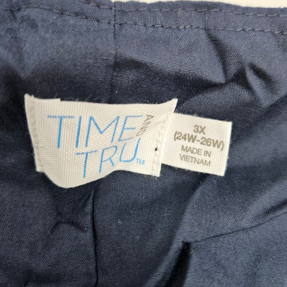 Time and Tru Womens 3X Dark Navy Sleeveless Eyelet Tiered Midi Dress - Picture 3 of 7